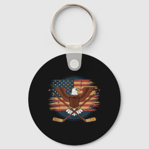 Amerikanischer Flaggen-Hockey Schlüsselanhänger