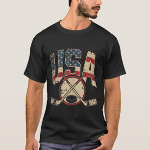 Amerikanischer Flaggen-Hockey T-Shirt