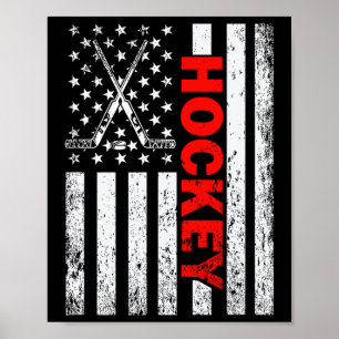 Amerikanischer Flaggen-Hockey-USA-Patriotismus für Poster