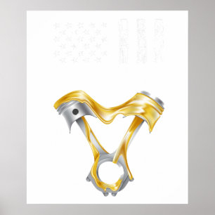 Amerikanischer Flaggen-Kolben-Muscle-Car 8 Poster