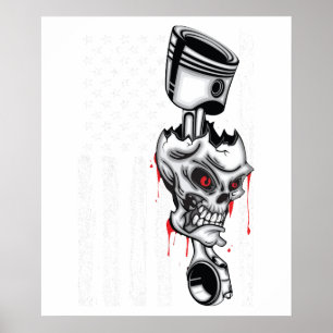 Amerikanischer Flaggen-Kolben-Muskelwagen 6 Poster