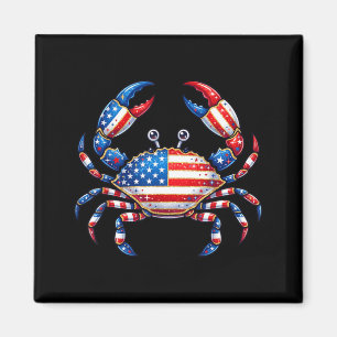 Amerikanischer Flaggen-Krabbe Patriotisch 4. Juli Magnet