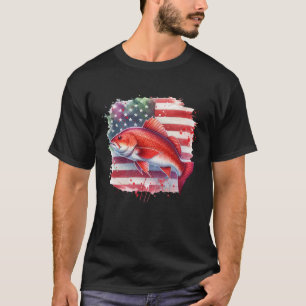 Amerikanischer Flaggen-Rotfisch-Angeln T-Shirt