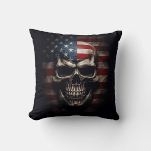 Amerikanischer Flaggen-Schädel Kissen
