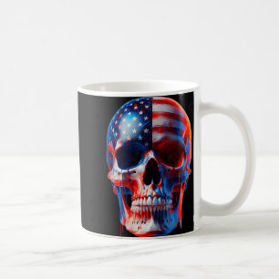 Amerikanischer Flaggen-Schädel Patriotisches Skele Kaffeetasse