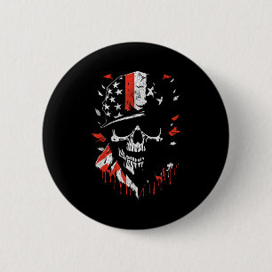 Amerikanischer Flaggen-Schädel-Soldat Patriotische Button