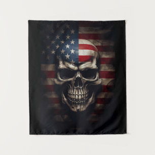 Amerikanischer Flaggen-Schädel Wandteppich