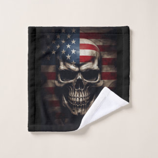 Amerikanischer Flaggen-Schädel  Waschlappen