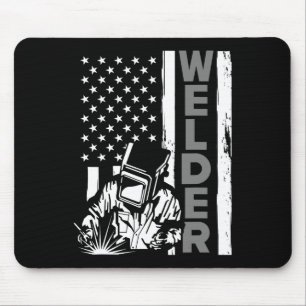 Amerikanischer Flaggen-Schweißer Lustig Usa 4. Jul Mousepad