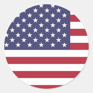 Amerikanischer Flaggen-USA-Aufkleber – Patriotisch Runder Aufkleber