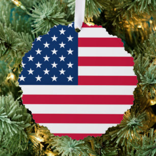 Amerikanischer Flaggen-Weihnachtsbaumschmuck Karte