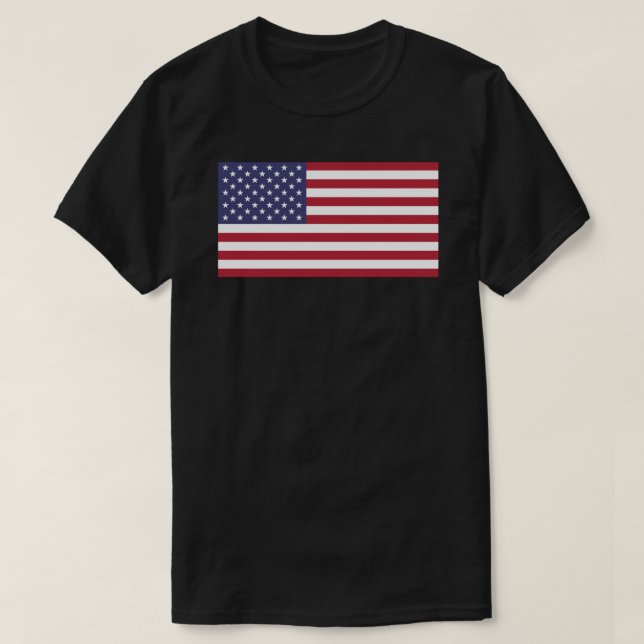 amerikanischer Flaggenaufkleber T-Shirt (Design vorne)
