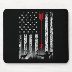 Amerikanischer Flaggenbow Jagd auf Patriotisches D Mousepad