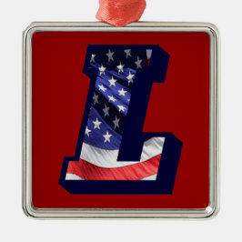 Amerikanischer Flaggenbrief "L" Ornament Aus Metall