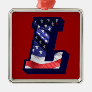 Amerikanischer Flaggenbuchstabe "L" Ornament Aus Metall
