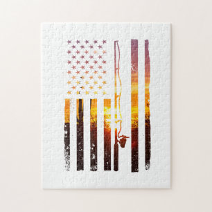 Amerikanischer Flaggenfisch Angler Fischer Fischma Puzzle