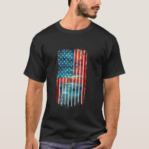 Amerikanischer Flaggenfisch Angler Fischer Fischma T-Shirt
