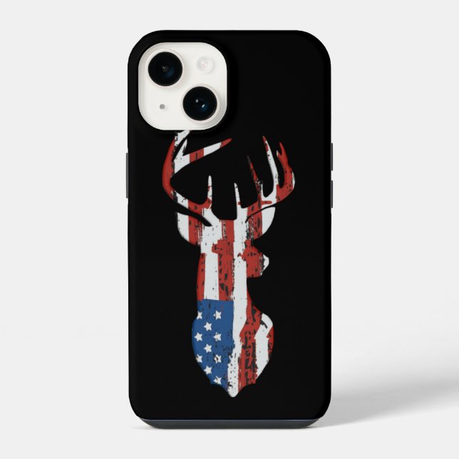 Amerikanischer Flaggenhirsch  iPhone Hülle (Rückseite)