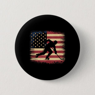 Amerikanischer Flaggenhockey Button