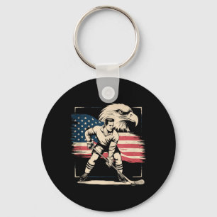 Amerikanischer Flaggenhockey Schlüsselanhänger