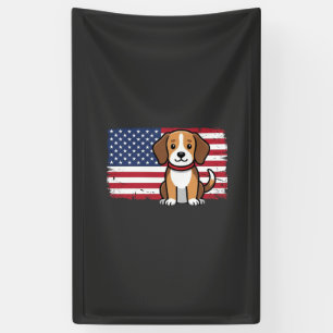 Amerikanischer Flaggenhund Patriotischer Vektor Banner