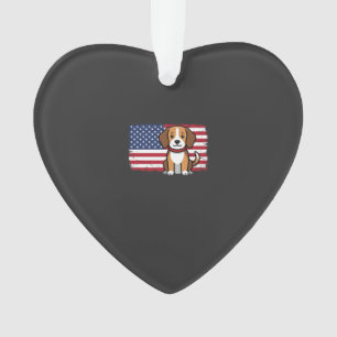 Amerikanischer Flaggenhund Patriotischer Vektor Ornament