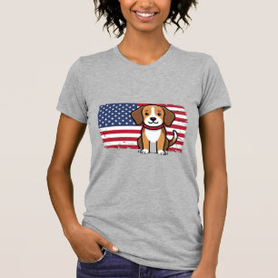 Amerikanischer Flaggenhund Patriotischer Vektor T-Shirt