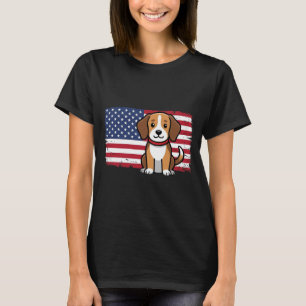 Amerikanischer Flaggenhund Patriotischer Vektor T-Shirt
