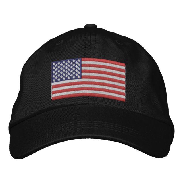 Amerikanischer Flaggenhut Bestickte Baseballkappe (Vorderseite)