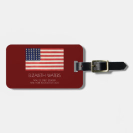 AMERIKANISCHER FLAGGENREISETAG GEPÄCKANHÄNGER