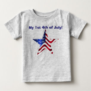 Amerikanischer Flaggenstern 1. Juli Baby T-shirt