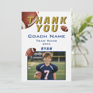 Amerikanischer Football-Foto-Spieler-Team-Trainer Dankeskarte