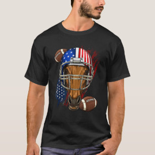 Amerikanischer Footballspieler Pferd Tier Patrioti T-Shirt