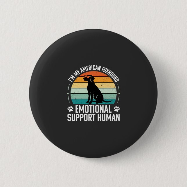 Amerikanischer Foxhound Emotionaler Unterstützungs Button (Vorderseite)