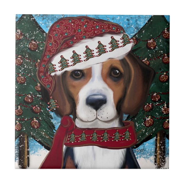 Amerikanischer Foxhound  Fliese (Vorderseite)