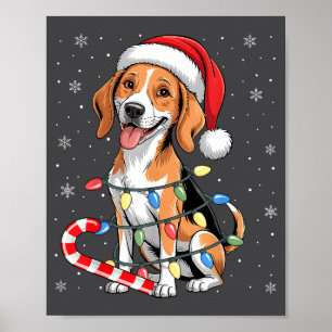Amerikanischer Foxhound Hund hässlicher Weihnachts Poster