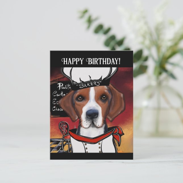 Amerikanischer Foxhound  Postkarte (Stehend Vorderseite)