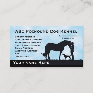 Amerikanischer Foxhound-Western Motiff Visitenkarte