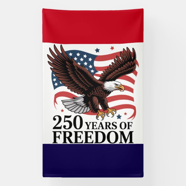Amerikanischer Freiheits Tribut 250 Jahre Banner (Vertikal)