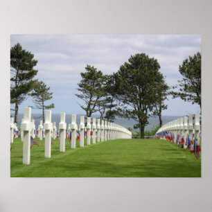 Amerikanischer Friedhof in der Normandie Poster