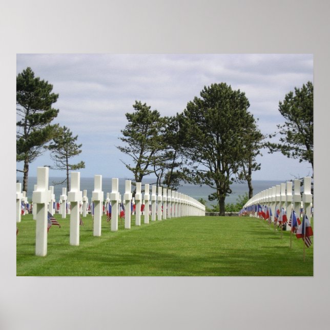 Amerikanischer Friedhof in der Normandie Poster (Vorne)