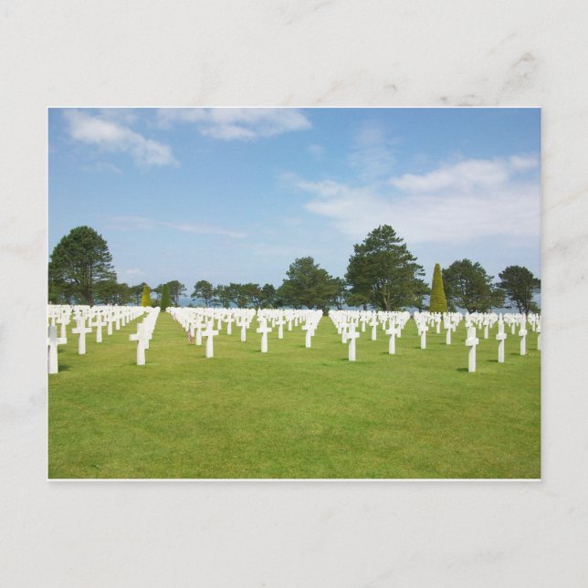 Amerikanischer Friedhof in Frankreich Postkarte (Vorderseite)