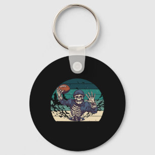Amerikanischer Fuß Retro Vintage Halloween Skelett Schlüsselanhänger