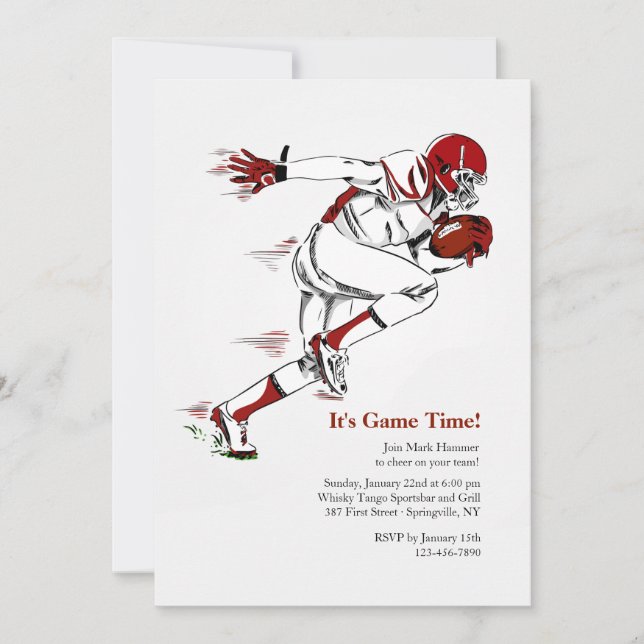 Amerikanischer Fußball-Einladung Einladung (Vorderseite)