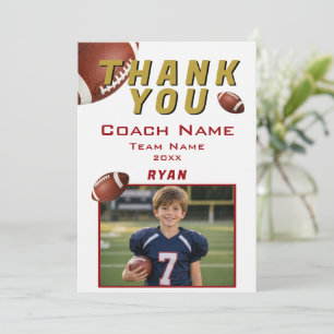 Amerikanischer Fußball-Foto-Spieler-Team-Trainer Dankeskarte