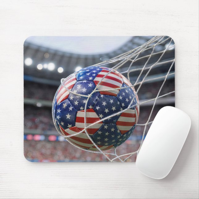 Amerikanischer Fußball im Netz Mousepad (Mit Mouse)