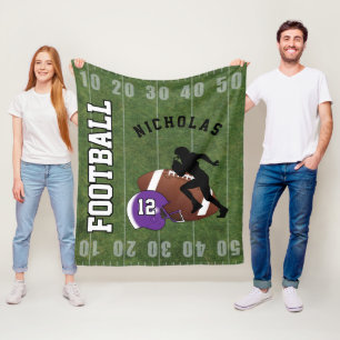 Amerikanischer Fußball - lila Sturzhelm Fleecedecke