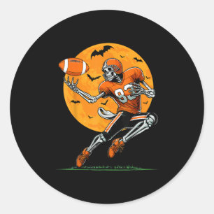 Amerikanischer Fußball Skelett Jungen Halloween Fo Runder Aufkleber