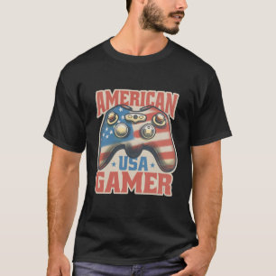 Amerikanischer Gamer USA Controller Patriotische K T-Shirt