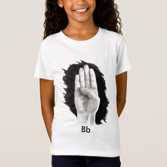 AMERIKANISCHER GEBÄRDENSPRACHE-BUCHSTABE "B " T-Shirt (Vorderseite)